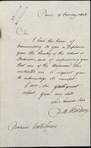 Letter from D. B. Warden to Benjamin Waterhouse