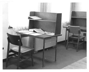 Study carrel in a Suffolk University library