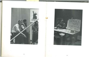 Student strike in response to the Kent State shootings from the 1970 issue of Suffolk University's Beacon/Lex yearbook