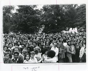 Boston College students rallying for Jimmy Carter