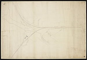 [Map of Boston and Lowell and Nashua and Lowell Railroads near the Lowell depot]