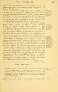 1782 Chap. 0017 An Act To Repeal A Certain Clause In An Act Made And Passed In The Year Of Our Lord, One Thousand Seven Hundred And Eighty-Two, Intitled, "An Act For Apportioning And Assessing A Tax Of Two Hundred Thousand Pounds;" And For Certain Other Purposes Hereafter Mentioned.