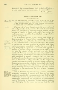 1784 Chap. 0064 An Act Empowering The Selectmen Of Such Towns In This Commonwealth As Are Already, Or May Hereafter Be Provided With A Fire Engine Or Engines, To Nominate And Appoint Engine Men.