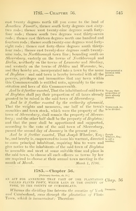 1785 Chap. 0056 An Act For Annexing That Part Of The Plantation Called Flints Town, Which Lays In The County Of York, To The County Of Cumberland.