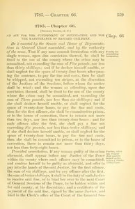 1785 Chap. 0066 An Act For The Punishment Of Fornication, And For The Maintenance Of Bastard Children.