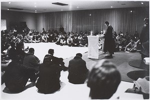 Midnight mass in res. student lounge, late '60's