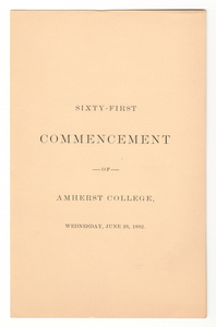 Amherst College Commencement program, 1882 June 28