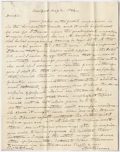 Benjamin Silliman letter to Edward Hitchcock, 1844 August 2