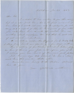 Orra White Hitchcock letter to Edward Hitchcock, Jr., 1853 January 23