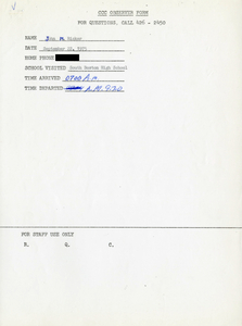 Citywide Coordinating Council daily monitoring report for South Boston High School by John M. Ricker, 1975 September 22