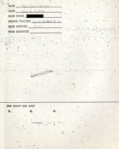 Citywide Coordinating Council daily monitoring report for South Boston High School by Marilee Wheeler, 1976 March 9