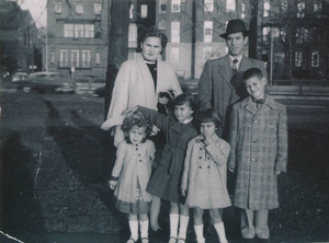 Barczyn family on Charles River, 1956