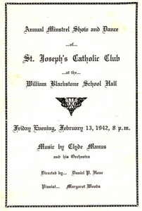 St. Joseph's Catholic Club minstrel show program