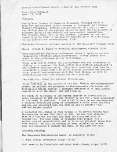 Economic Development Report - Central and Western Massachusetts April 19, 1981
