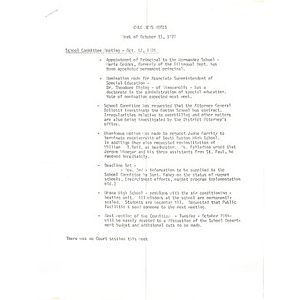 CWEC news notes for week ending October 15, 1976.