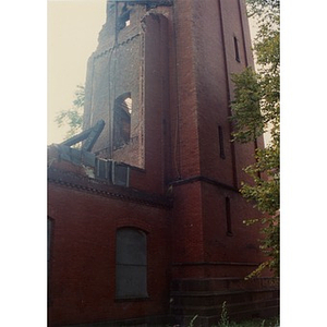 The former Shawmut Congregational Church in disrepair prior to its renovation into housing known as Taino Tower.