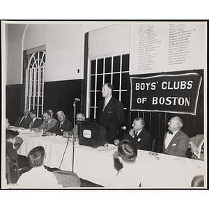 Henry Lamar standing at the podium at a Boys' Clubs of Boston Awards Night