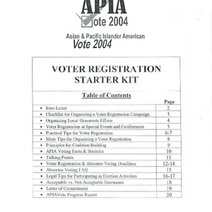 Asian and Pacific Islander American voter registration starter kit