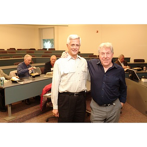 Two participants pose during a break for lunch