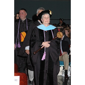 Faculty member leads students into School of Nursing convocation