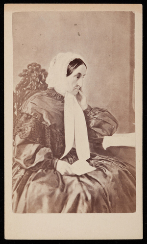 Studio portrait of Catherine Boreland Foster seated, Boston, Mass., 1861