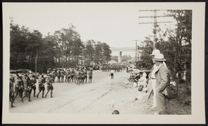 Troops march down the new Bourne Bridge
