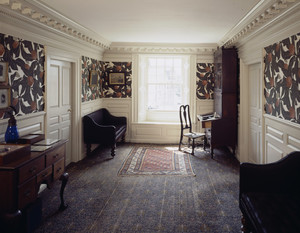 Second floor hallway with desk, Sarah Orne Jewett House, South Berwick, Maine