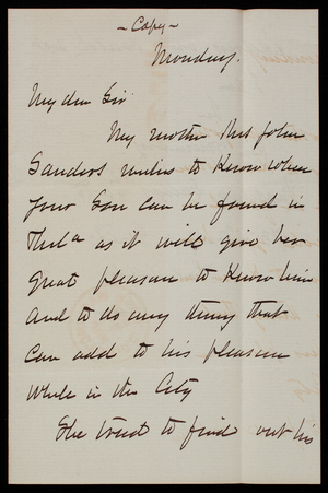 Mrs. Scott to Thomas Lincoln Casey, June 12, 1882, copy