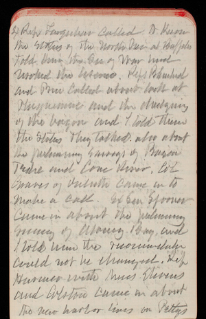 Thomas Lincoln Casey Notebook, February 1890-May 1891, 25, Ex Rep Farquhar called to know