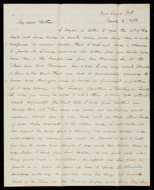 Thomas Lincoln Casey to General Silas Casey, March 3, 1856