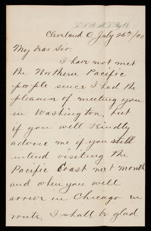 John Newell to Thomas Lincoln Casey, July 26, 1890