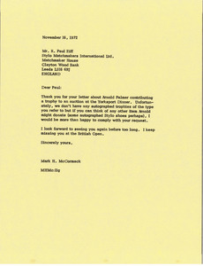 Letter from Mark H. McCormack to R Paul Ziff