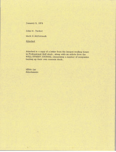 Memorandum from Mark H. McCormack to John M. Tucker