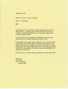 Memorandum from Mark H. McCormack to Robert S. Burton