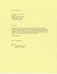 Letter from Mark H. McCormack to Fred C. Danneman