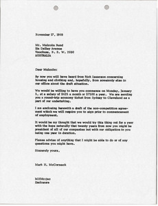 Letter from Mark H. McCormack to Malcolm B. S. Bund