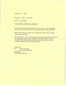 Memorandum from Mark H. McCormack to Richard E. Moore