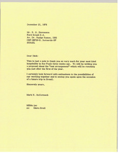 Letter from Mark H. McCormack to R. B. Stevenson