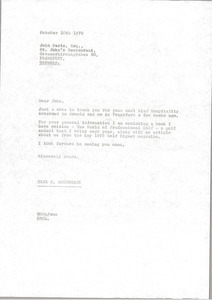 Letter from Mark H. McCormack to John Paris