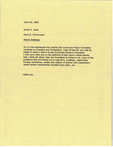 Memorandum from Mark H. McCormack to David A. Rees