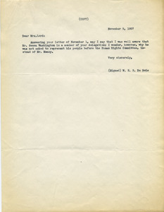 Letter from W. E. B. Du Bois to Mary Lord