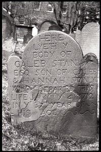 Gravestone of Caleb Stanly (1712), Ancient Burying Ground