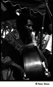 Victor Gaskin, bass player with the Cannonball Adderley Sextet, after performing at Jackie Robinson's jazz concert