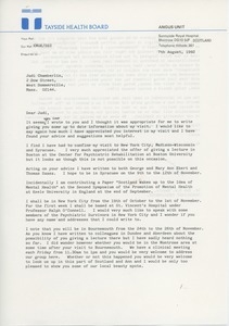 Letter from Ken Keddie to Judi Chamberlin