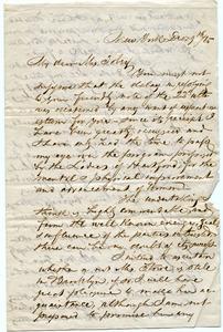 Letter from Alexander T. Stewart to Sarah F. Tobey