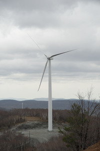 Service road and array of wind turbines, Berkshire Wind Power Project