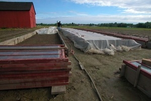 Lazy Acres Farm (Zuchowski Farm): Allan Zuchowski tending cold frames