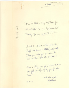 Letter from Arthur Huff Fauset to W. E. B. Du Bois