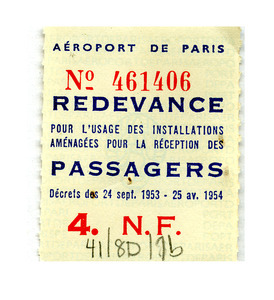Aéroport de Paris ticket stubs
