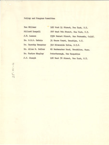 Policy and programs committee